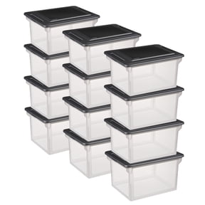 Sterilite Clear Plastic File Box with Lid - Storage Bin - 12 Pack