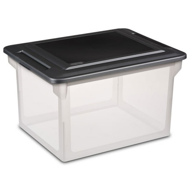 Sterilite Versatile Clear Organizing Storage File Box with Lid (12 Pack)