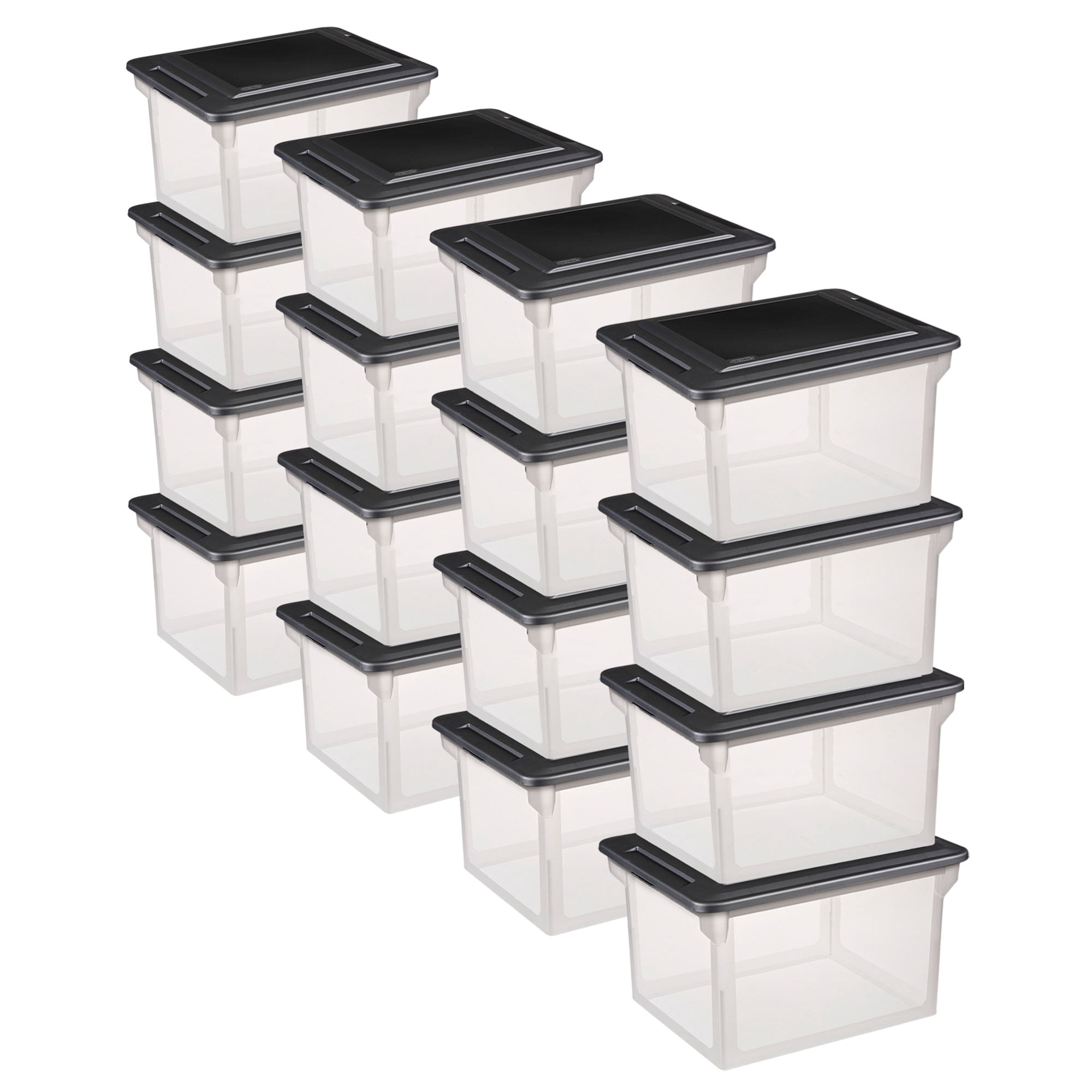 Sterilite, File Box, 18.5x14x11 inches, Clear with Lid 8pk