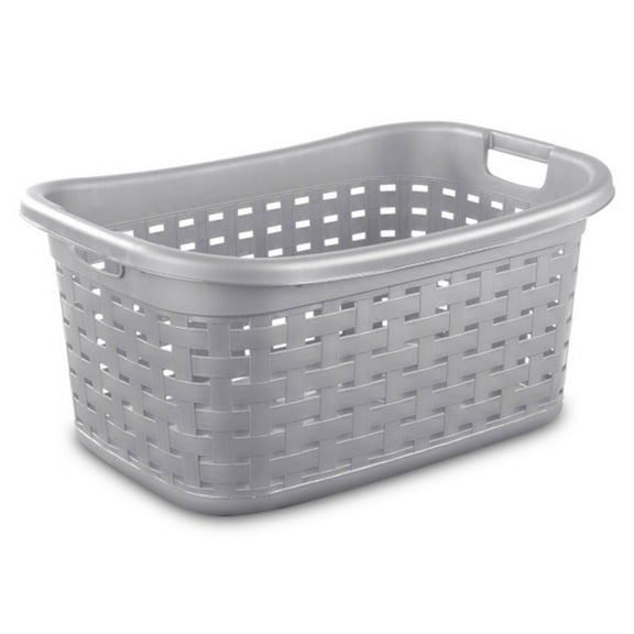 Sterilite Weave Laundry Basket with Wicker Pattern, Cement Gray (36 Pack)