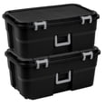 thumbnail image 1 of Sterilite Wheeled Footlocker, 22 Gallon Plastic Storage Container with Lid, Black, 2 Pack, 1 of 11