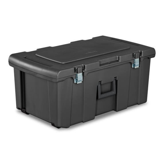 Sterilite Wheeled Footlocker Utility Storage Box Container, Gray, 2 Pack