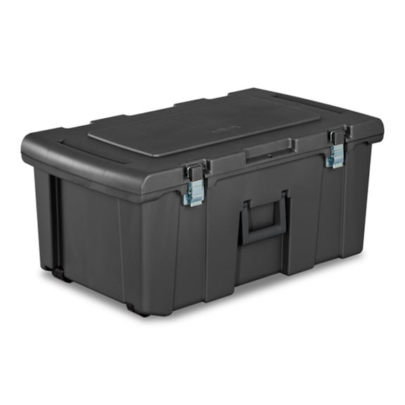 Sterilite Wheeled Footlocker Utility Storage Container, Gray, 4 Pack