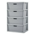 thumbnail image 1 of Sterilite Wide 4 Drawer Cross-Weave Tower, Stylish Pattern, Removable Plastic Bins, Easy to Assemble, Light Gray, 1 of 14