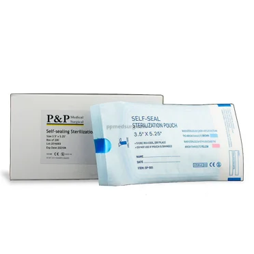 Sterilization Pouches 3.5x9 Inch Self-Sealing Indicator Bags - Box Of 1000 By P&P Medical