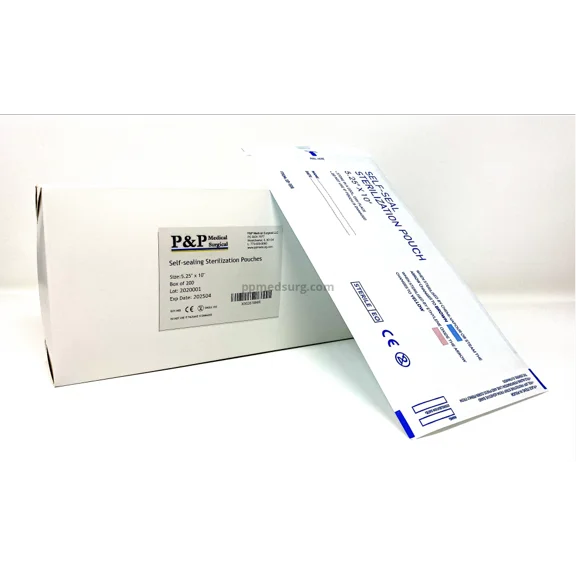 Sterilization Pouches 5.25 x 10 Self-Sealing Autoclave Bags with Indicators for Professional Surgical Instrument Cleaning Case of 2000