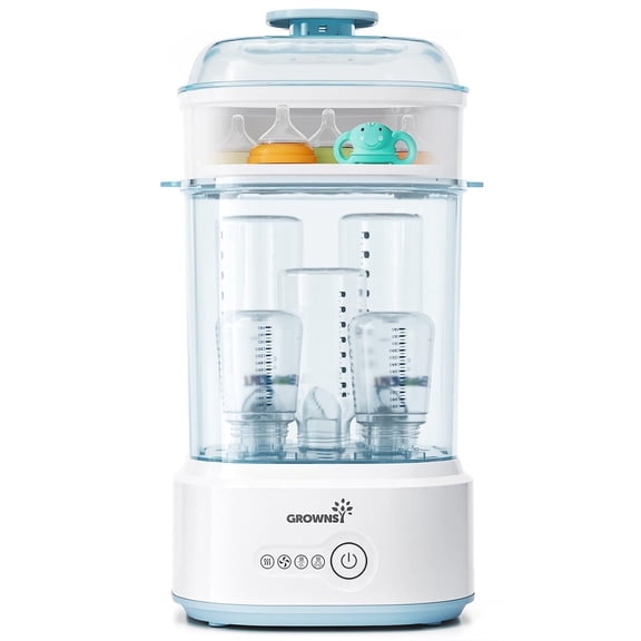 Sterilizer and Dryer, Compact Electric Steam Baby Sterilizer (Esterilizador de Biberones), Sanitizer for Baby , Pacifiers, Pump Parts Blue