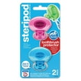 thumbnail image 1 of Steripod Clip-On Toothbrush Protector, Keeps Toothbrush Fresh and Clean, Fits Most Manual and Electric Toothbrushes, Pink and Blue, 2 Count (Pack of 1), 1 of 3