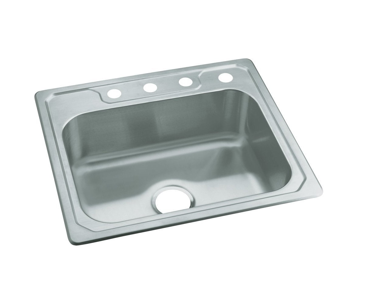 Sterling Plbg/Sinks Middleton Single Bowl Kitchen Sink - Stainless Steel, Sound Dampening - 25" x 22" x 6" — Residential Use, Standard Application