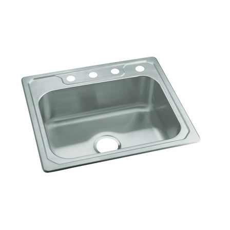 Sterling 14631-4-NA Stainless Steel Single Bowl Sink, 6"