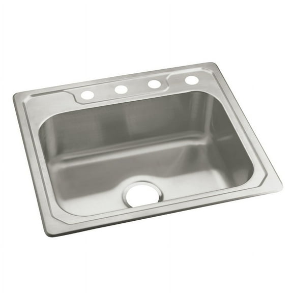 Sterling 14711-4-NA Middleton Stainless steel Single Bowl 4-Hole Drop-in Kitchen Sink, Satin