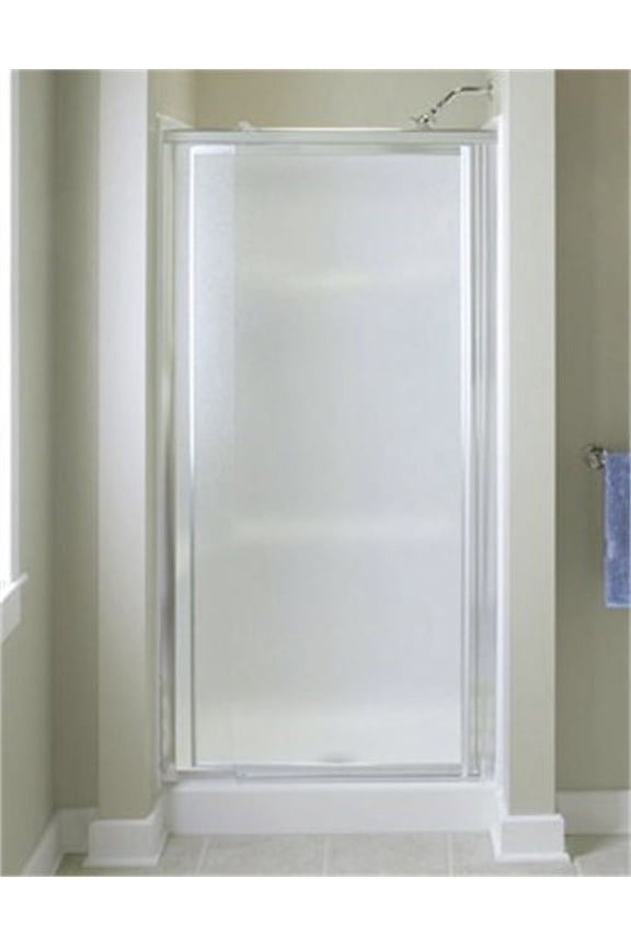 1530D-36S Vista Pivot II 31.25" to 36" W x 69" H Framed Pivot Shower Door, Silver/Pebble Glass Texture