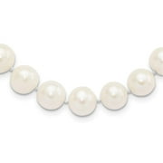JEWELRYPOT Sterling 20in Silver 10-11mm White Freshwater Cultured Pearl Necklace.
