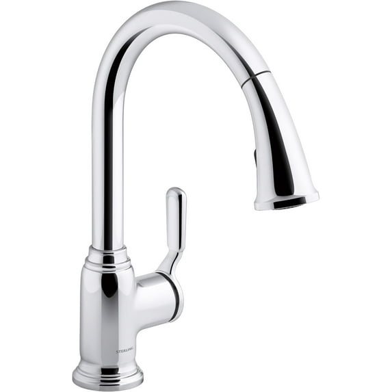 Sterling 24272 Ludington 1.5 GPM Single Hole Pull Down Kitchen Faucet - Chrome