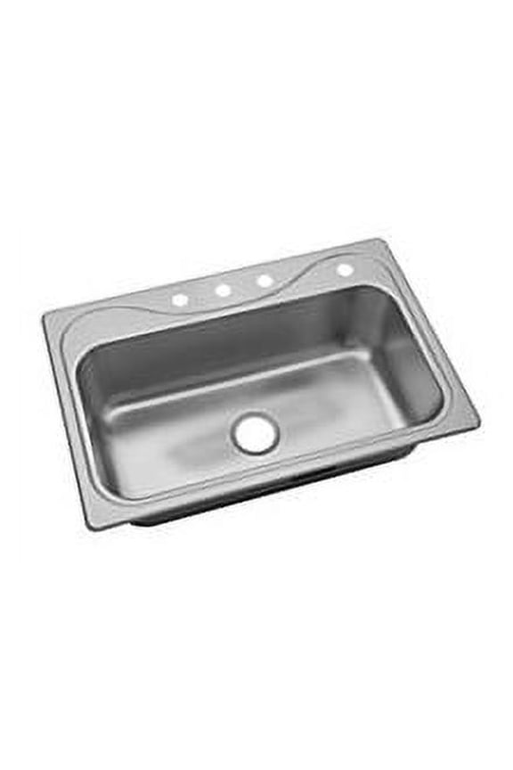 24912-4 Southhaven 33" Single Basin 20 Gauge 4 Hole Kitchen Sink - Stainless
