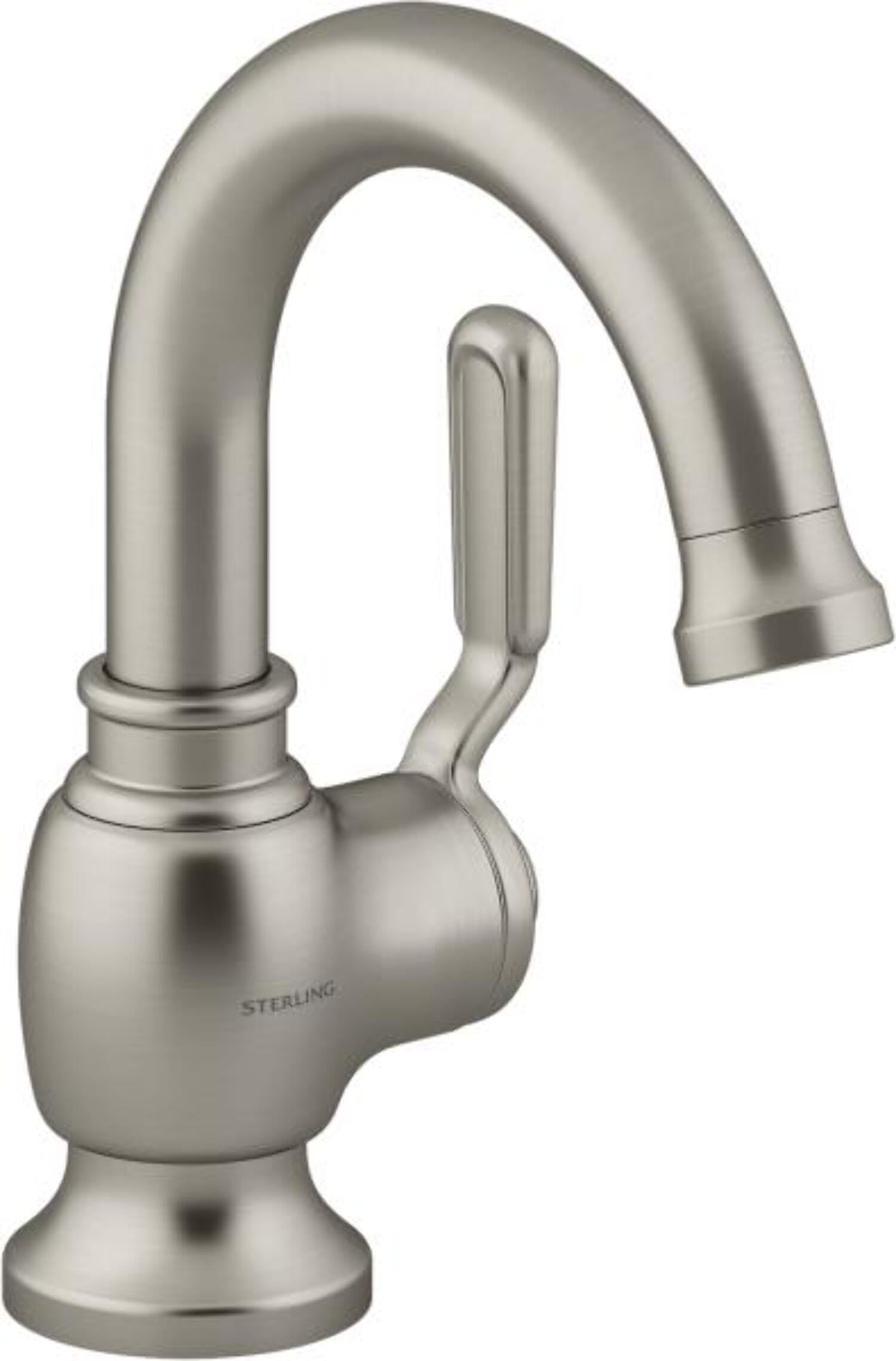 Vibrant Brushed Nickel Single-Handle High Arc Bathroom Faucet