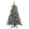thumbnail image 1 of Sterling 4.5 ft. Pre Lit Multi Colored LED Flocked Hard Needle Pine, 1 of 5