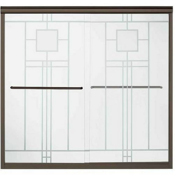 Sterling 5425-59DR-G03 Finesse 54.625"-59.625"W x 55.5"H Frameless Sliding Bathtub Door, Available in Various Colors