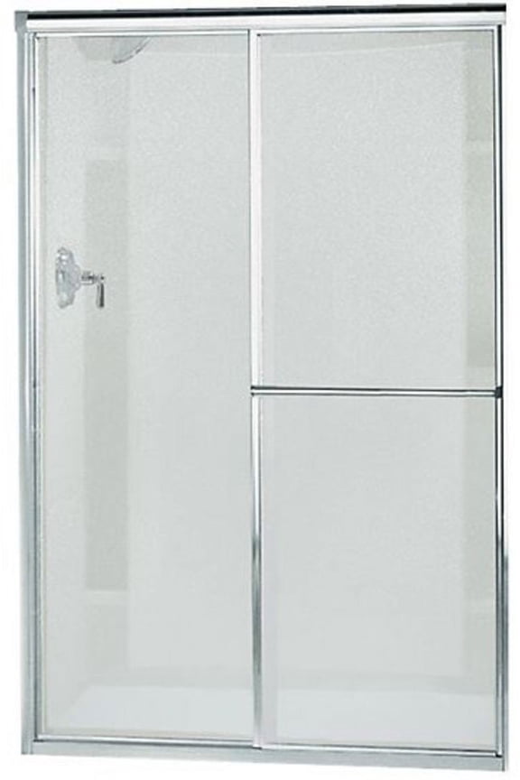 5960-44 Deluxe 65-1/2" High X 44" Wide Sliding Pebbled Glass Framed Shower Door -