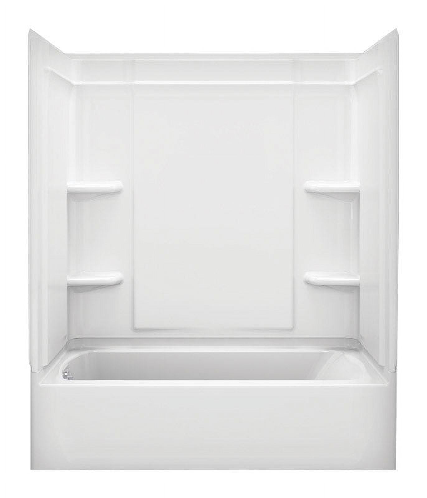 STERLING STORE+ 5 ft. Left-Hand Drain Rectangular Alcove Bathtub with Wall  Set and 10-Piece Accessory Set in White 71171710-0-10 - The Home Depot