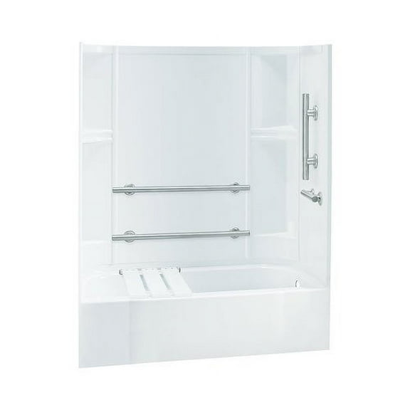 Sterling 71240125 Accord, Series 7124, 60" X 30" X 72" Ada Smooth Bath/Shower - White