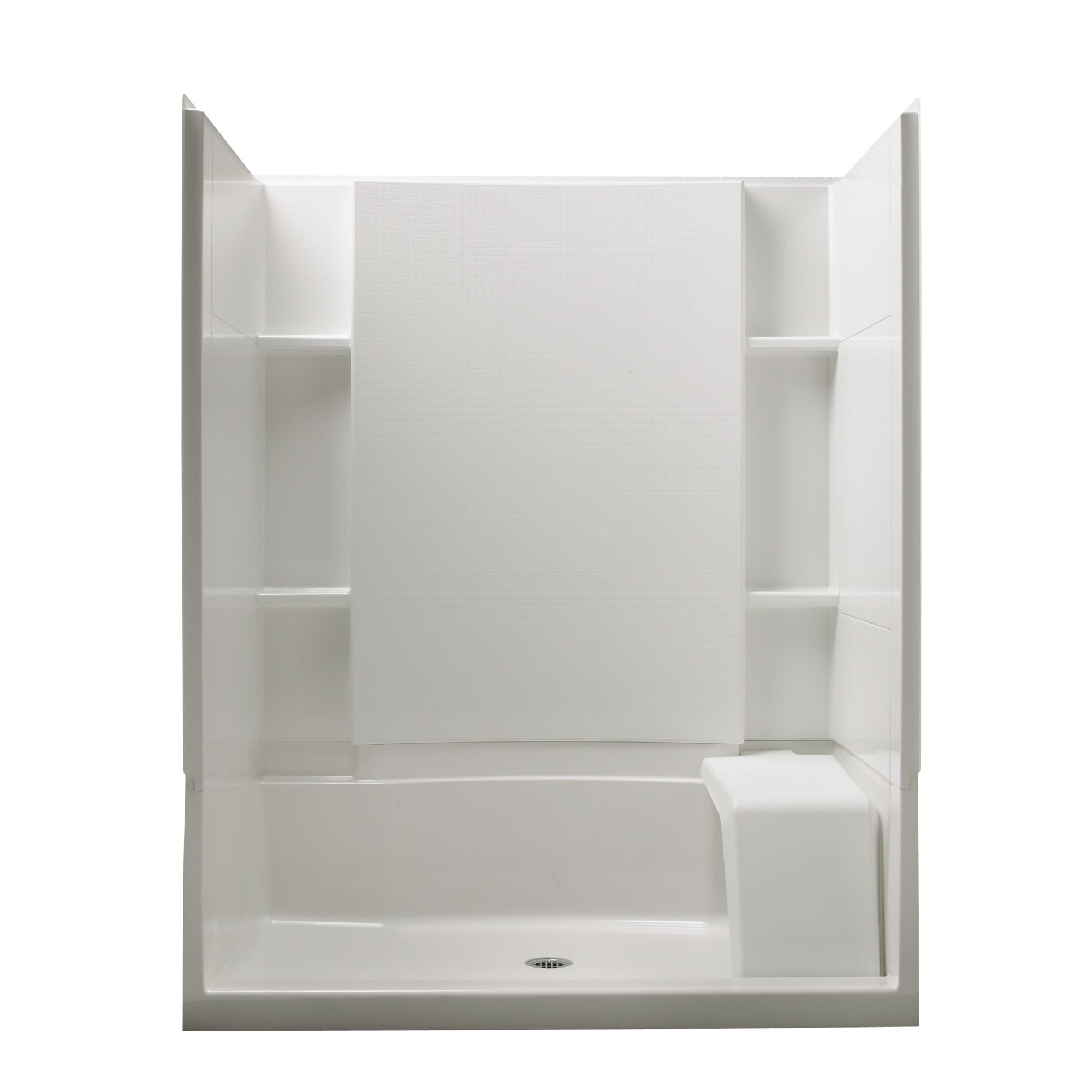 Sterling White Vikrell 60" x 36" Shower Kit with Seat