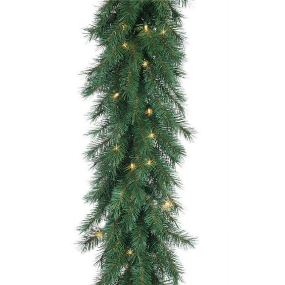Sterling  9 ft. Pre Lit Aspen Spruce Garland with 100 UL Clear LED Lights