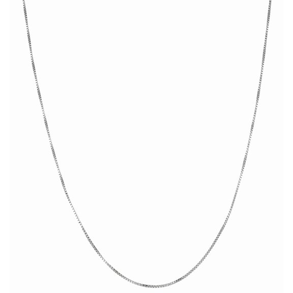 Sterling .925 Silver 20" with Rhodium Finish 1.1mm Diamond Cut Box Chain Necklace with Lobster Clasp