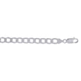thumbnail image 1 of Sterling .925 Silver 22" Rhodium Finish 8mm Diamond Cut Curb Italy Cuban Chain Necklace Lobster Clasp, 1 of 1