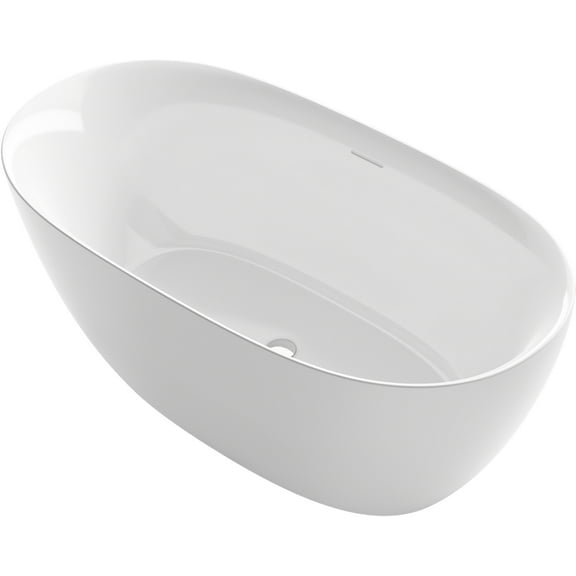 Sterling 96129 Unwind 60" Free Standing Acrylic Soaking Tub - Non Slip White