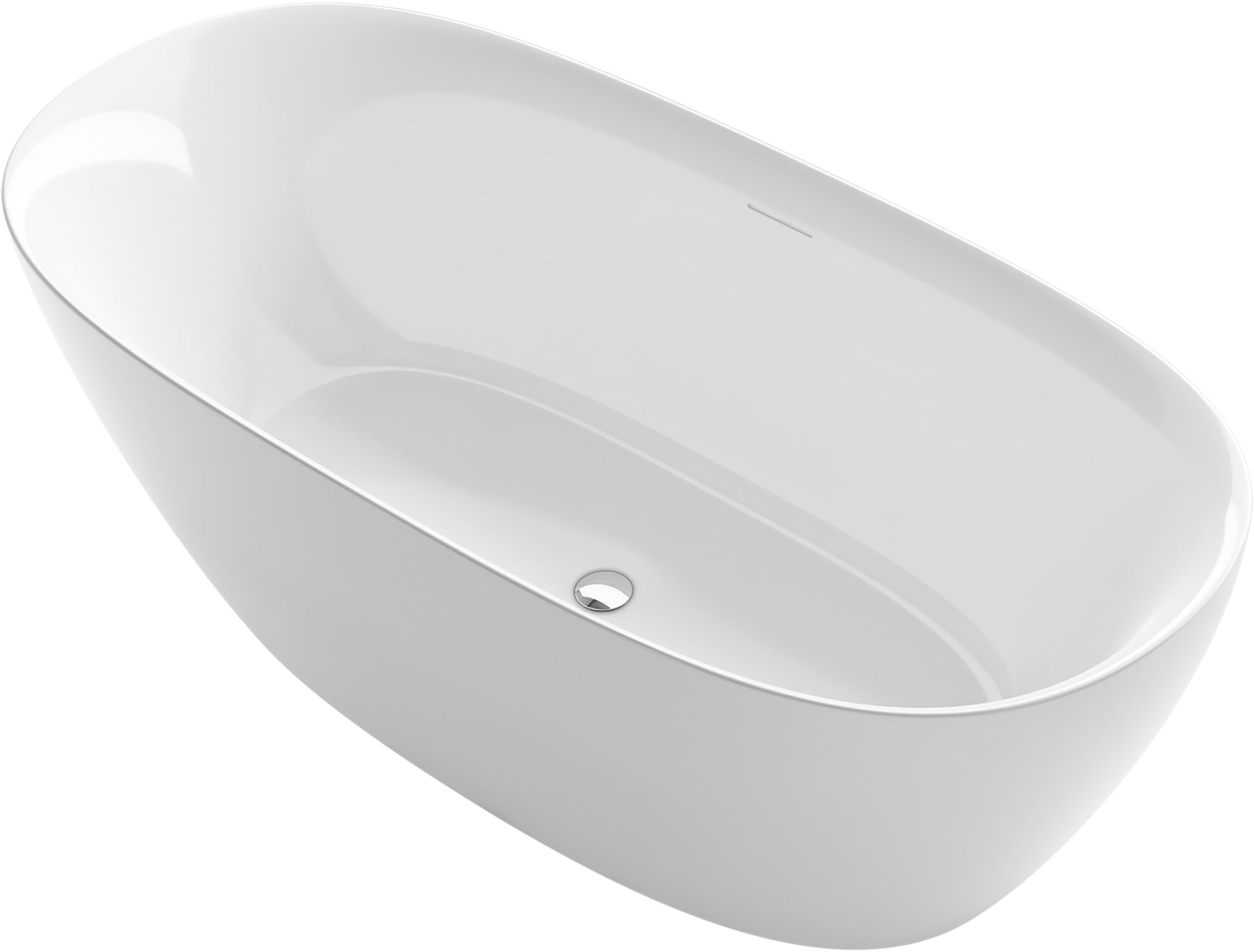 Unwind 67" White Acrylic Freestanding Soaking Bathtub