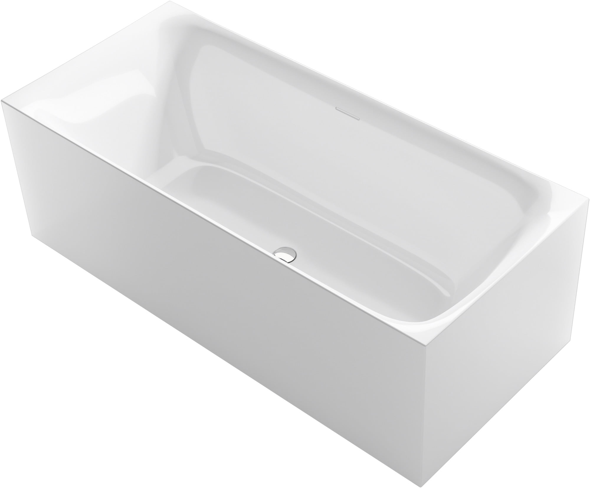 67'' Non-Slip White Freestanding Acrylic Soaking Bathtub