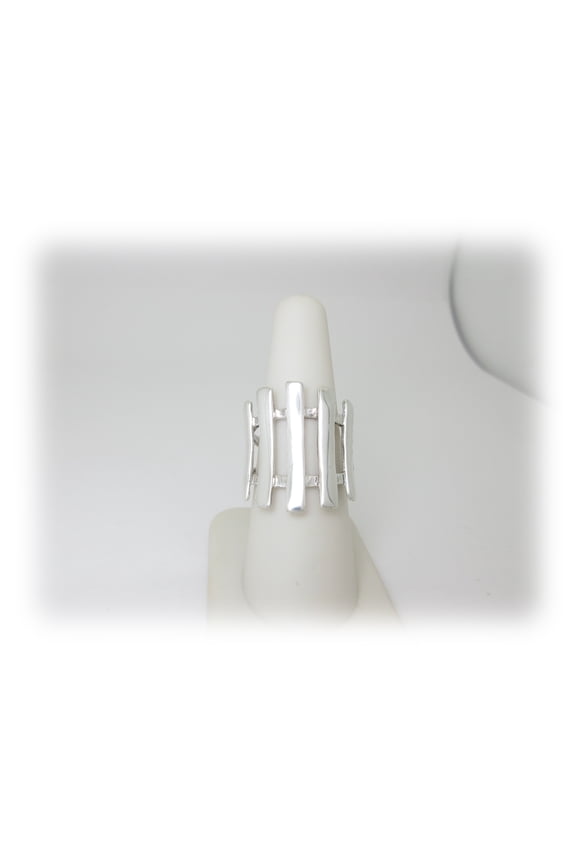 Abstract Ring Designer Statement Cocktail Solid Silver Size 7.5
