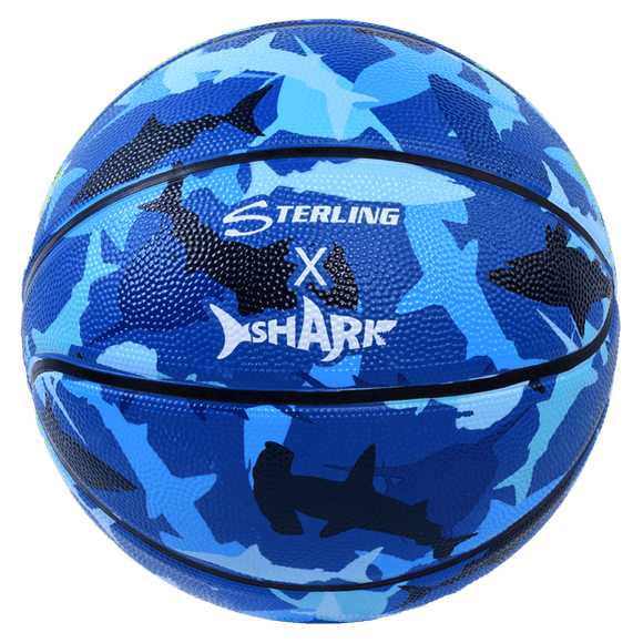 Sterling Athletics Shark Camo Superior Grip Indoor/Outdoor Basketball (Size 5 Junior & Youth 27.5" Circ.)