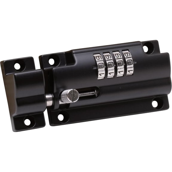 Sterling CLB110BK 110mm 4 Unique Combination Locking Bolt-Black-with Anti-Tamper Security Fixing Screws