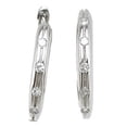 thumbnail image 1 of Sterling Couture e6372 925 Sterling Silver Brilliant Huggies Pave Earrings, Rhodium Finish, 1 of 1
