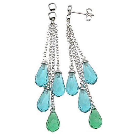 Sterling Couture e6377 925 Sterling Silver Pear Fashion Earrings, Rhodium Finish