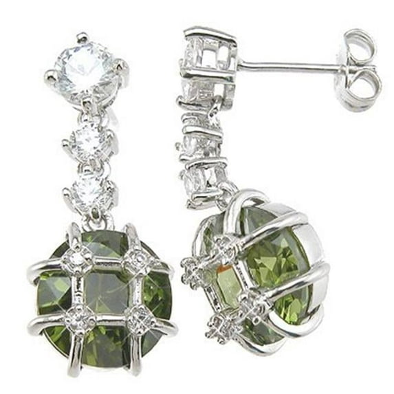 Sterling Couture e6445 925 Sterling Silver Brilliant Antique Style Prong Earrings, Rhodium Finish
