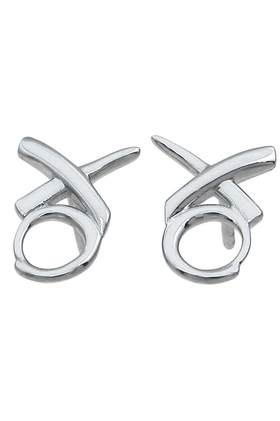 e6966 Sterling Silver XO Earrings
