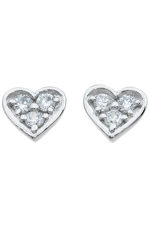 e6976 Sterling Silver Stud Heart Earrings