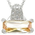 thumbnail image 1 of Sterling Couture p6399 925 Sterling Silver Emerald Cut Antique Style Prong Pendant, Rhodium Finish, 1 of 1