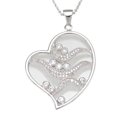 thumbnail image 1 of Sterling Couture p6771 925 Sterling Silver Cubic Zirconium Brilliant Heart Bezel Pendant, Rhodium Finish, 1 of 3