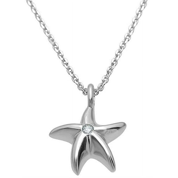 Sterling Couture pc6923 Sterling Silver Cubic Zirconia Star Fish Pendant
