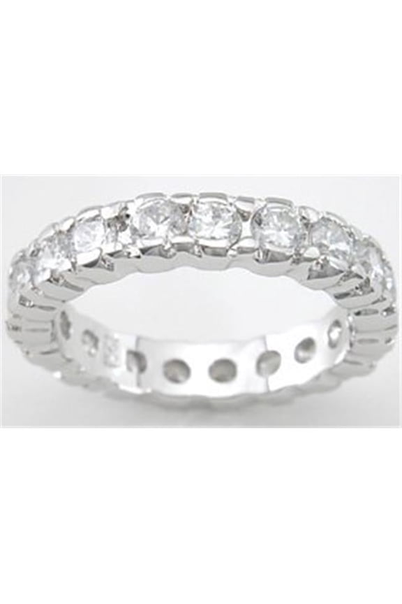 r5213 925 Sterling Silver Brilliant Fashion Band Ring Platinum Finish - Size 5