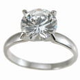 thumbnail image 1 of Sterling Couture r6049 8 mm 925 Sterling Silver Cubic Zirconium Brilliant Solitaire Wedding Ring - Size 5, 1 of 1