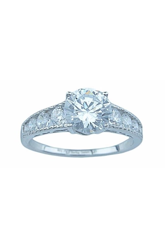 r7015 1.25 Carat Brilliant 925 Silver Sterling Couture Engagement Ring - Size 5