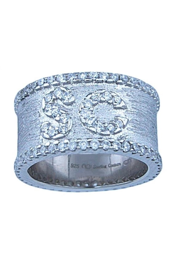 r7023 925 Silver Sterling Couture Sterling Couture Sofia Band Ring - Size 5
