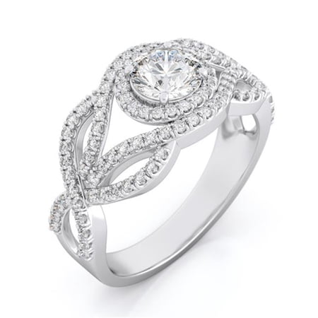 Sterling Couture r7044 925 Sterling Silver Antique Style Engagement Ring - Size 5