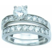 Sterling Couture ssr7001 6 mm Stainless Steel Wedding Ring Set - Size 5