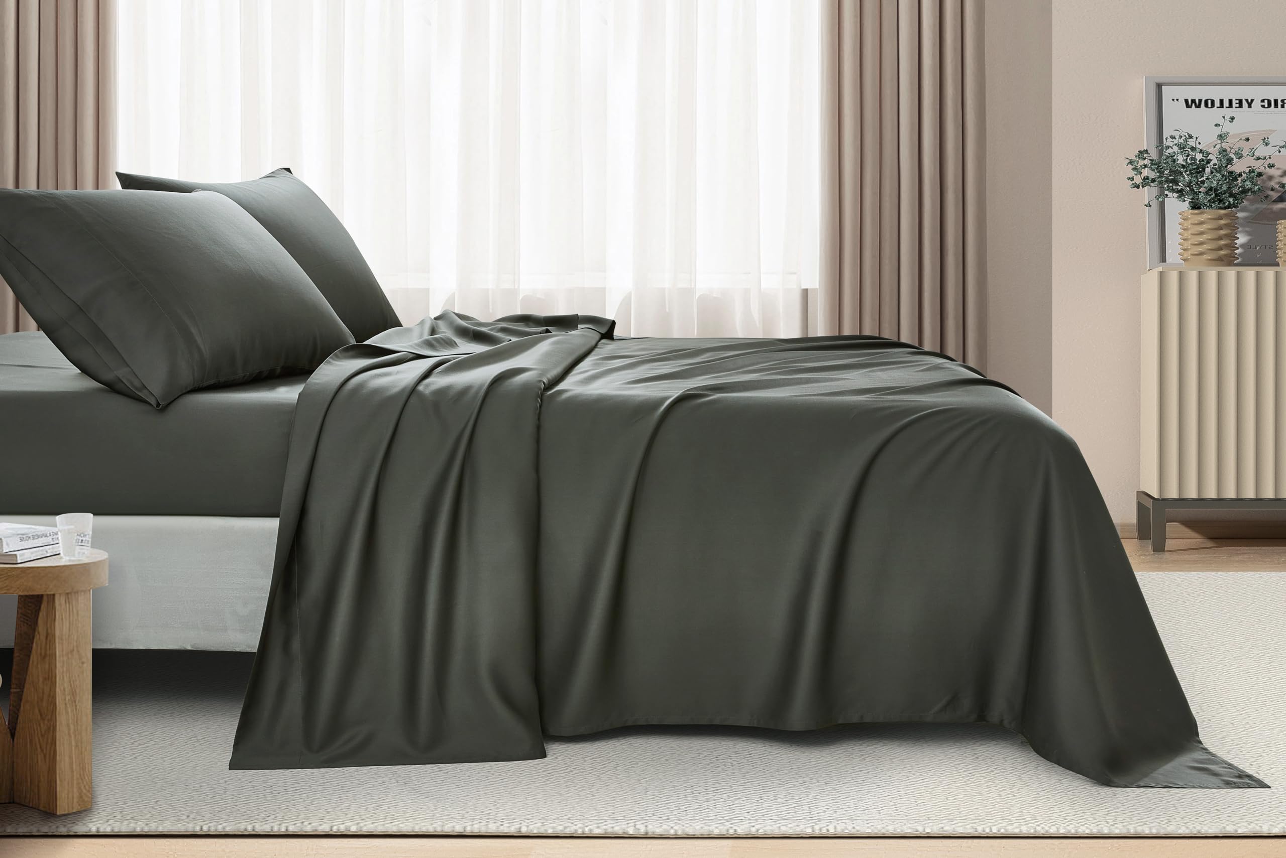 Sterling Creek 100 Tencel YPF5 Lyocell Bed Sheets Queen Size 4Piece